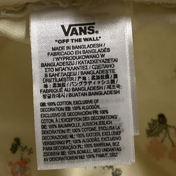 Vans Micro Floral Embroidered Bucket Hat Beige Med/Large NWT - Picture 6 of 7